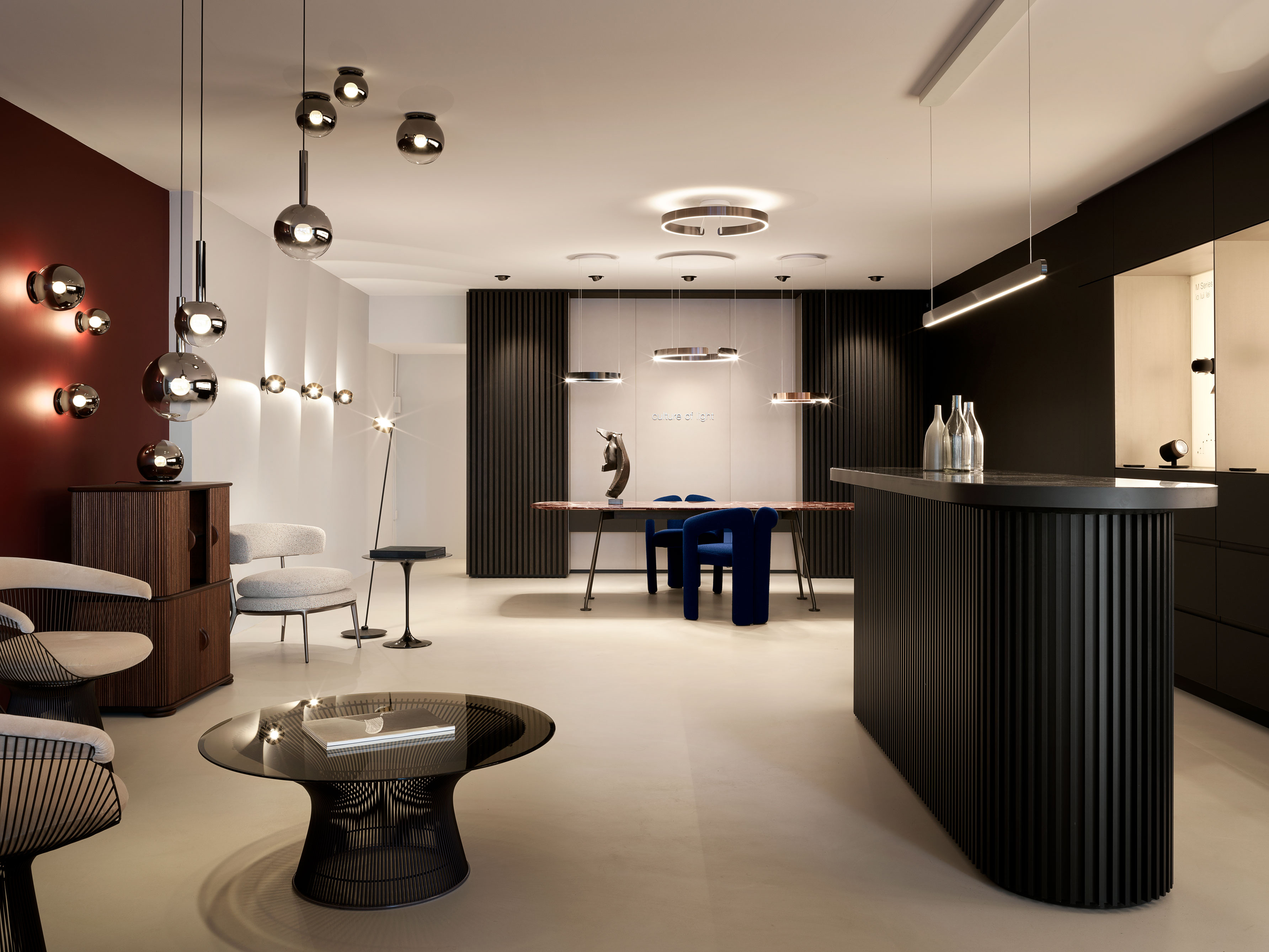 Showroom teo jakob Zürich, Ausstellung Occhio-Leuchten